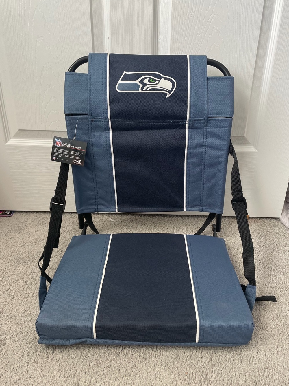 Seattle Seahawks Stadium Seat Cushion with Back Support NWT
